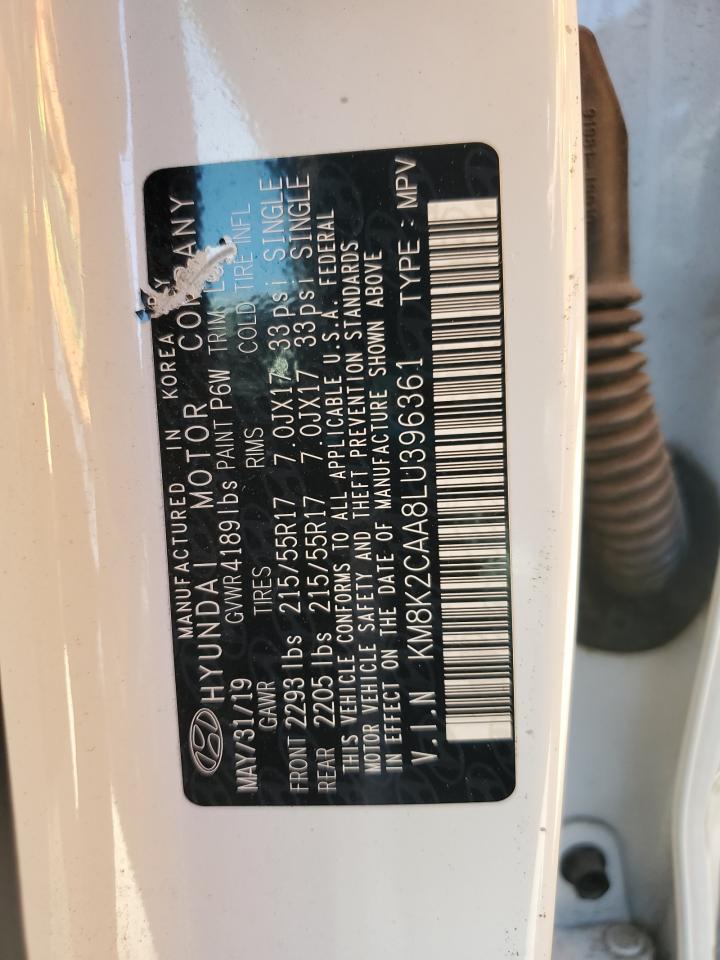 2020 Hyundai Kona Sel VIN: KM8K2CAA8LU396361 Lot: 81132955