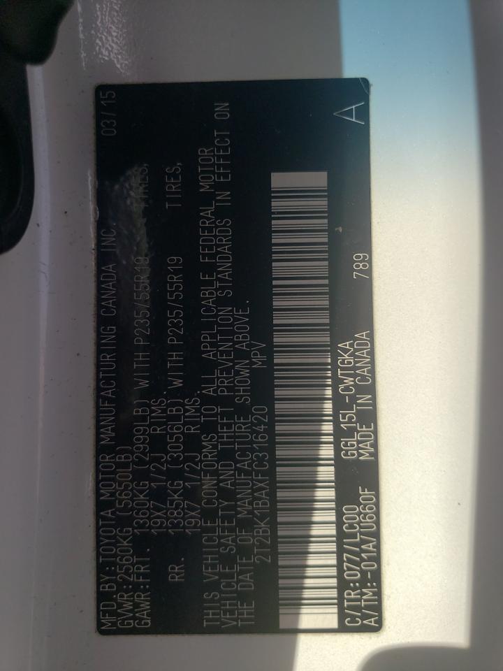 2015 Lexus Rx 350 Base VIN: 2T2BK1BAXFC316420 Lot: 81583385