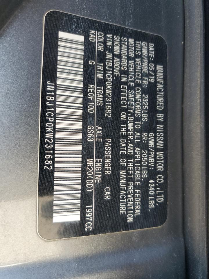 2019 Nissan Rogue Sport S VIN: JN1BJ1CP0KW231682 Lot: 80475985