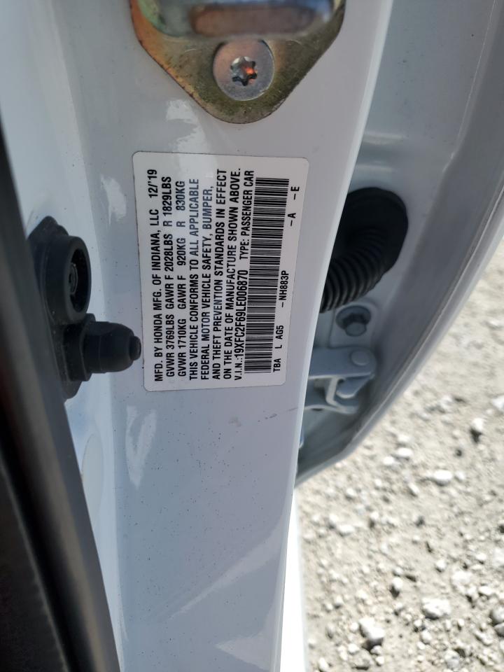 2020 Honda Civic Lx VIN: 19XFC2F69LE006870 Lot: 80663855