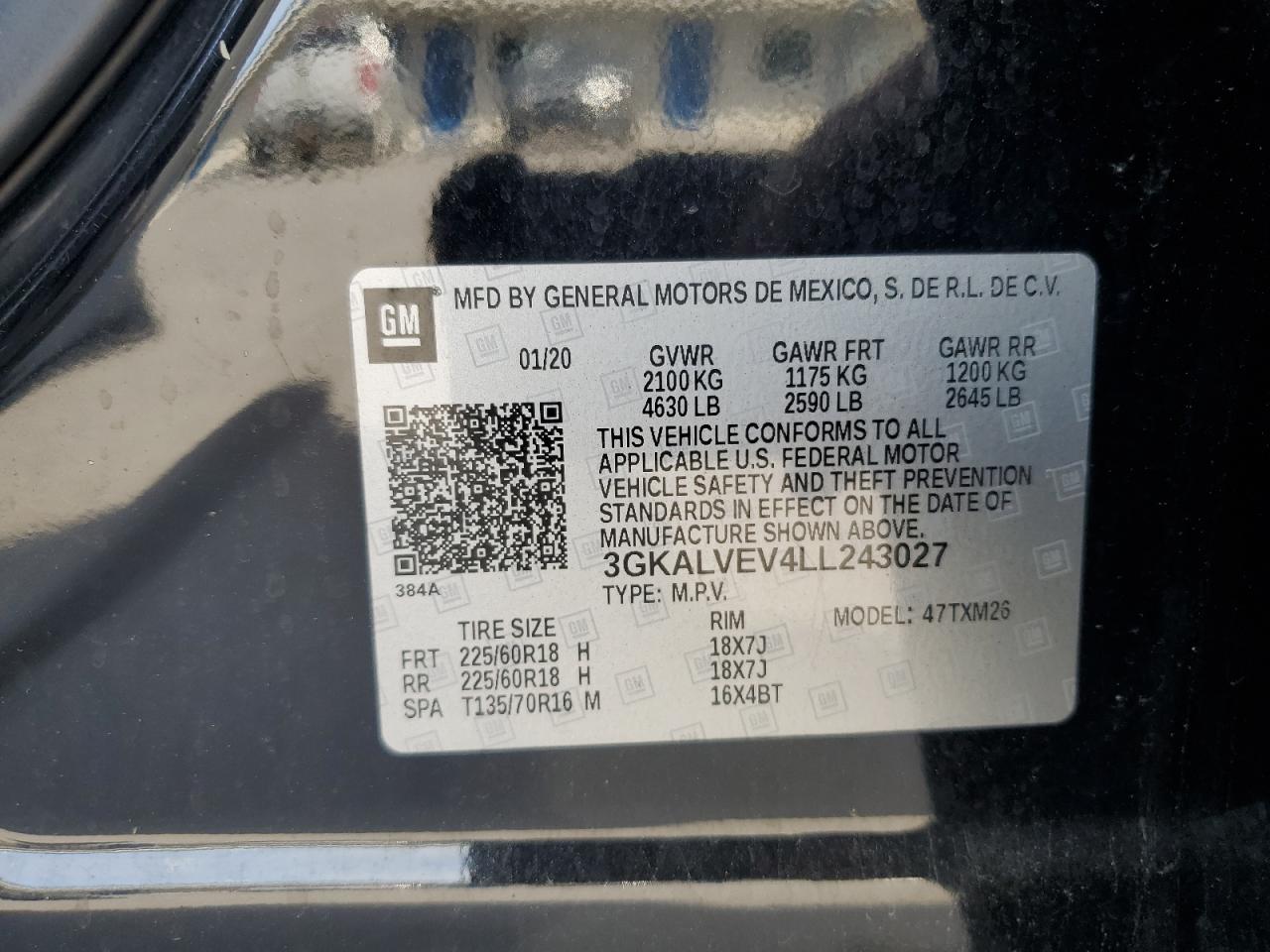 2020 GMC Terrain Slt VIN: 3GKALVEV4LL243027 Lot: 81572305