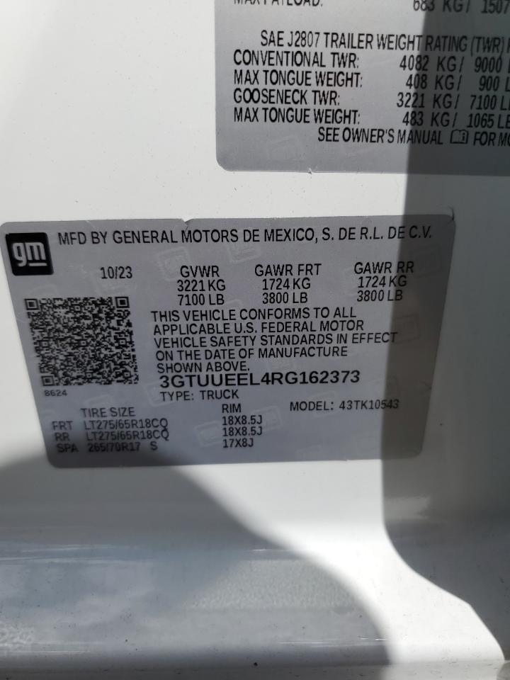 2024 GMC Sierra K1500 At4 VIN: 3GTUUEEL4RG162373 Lot: 84408095