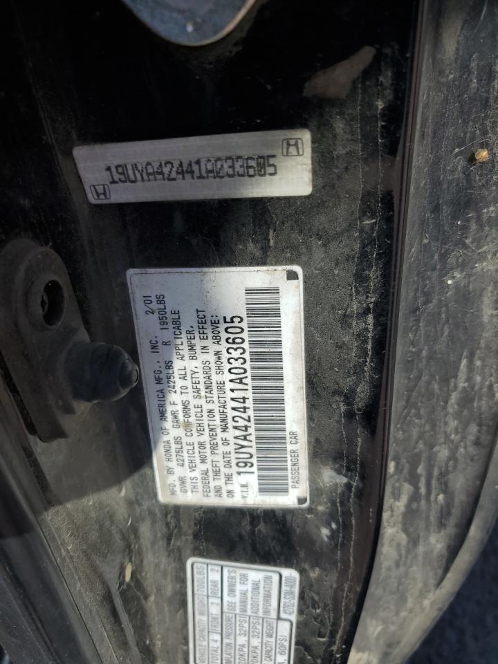 2001 Acura 3.2Cl VIN: 19UYA42441A033605 Lot: 80712065
