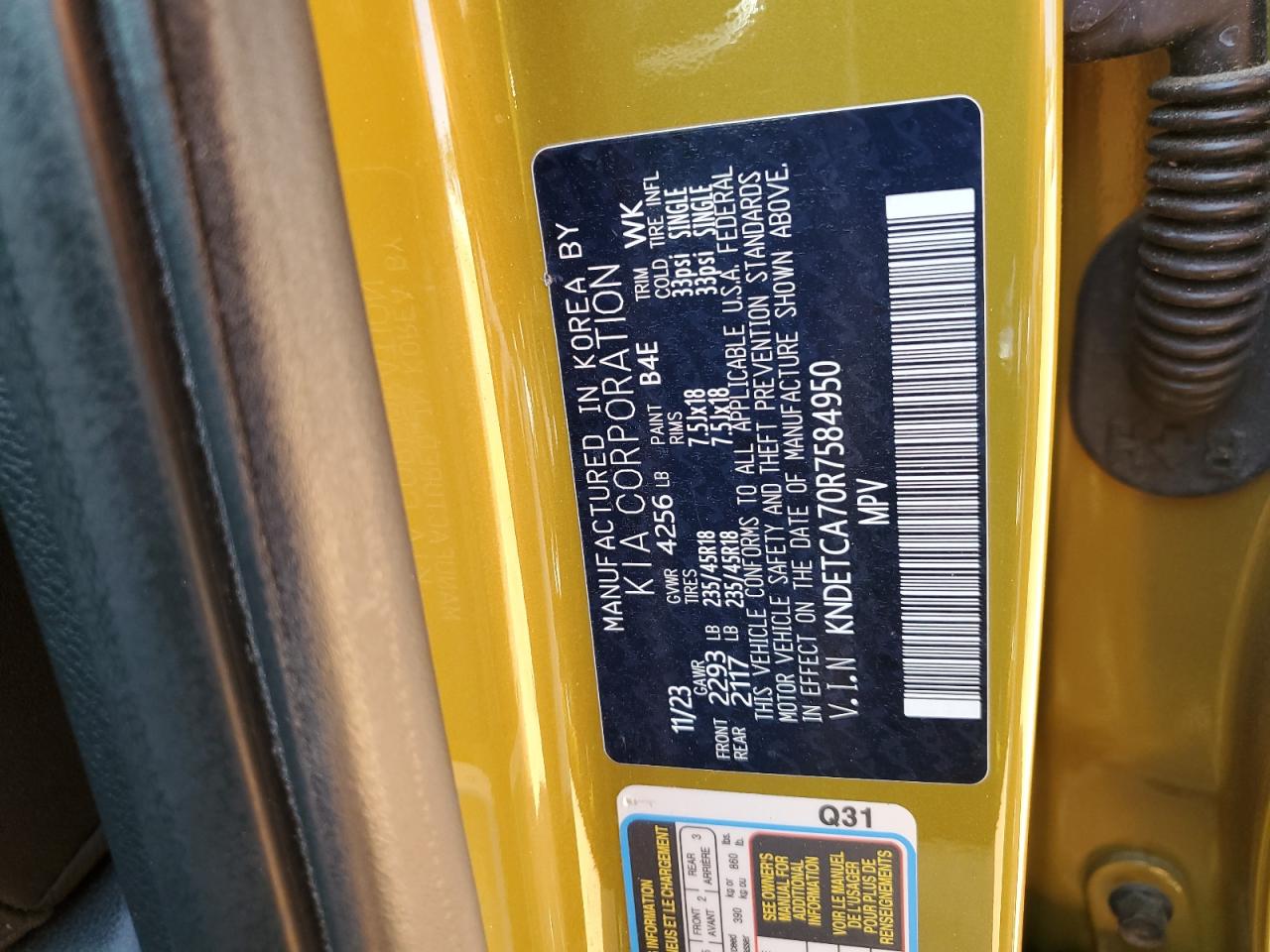 2024 Kia Seltos Sx VIN: KNDETCA70R7584950 Lot: 80160635