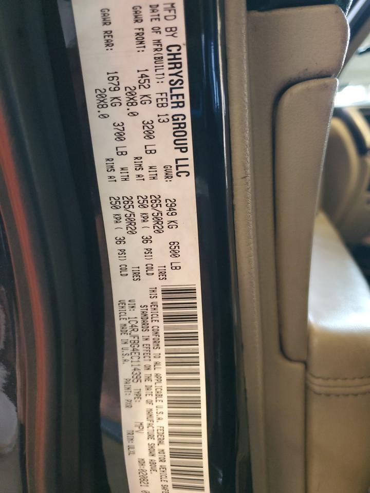 2014 Jeep Grand Cherokee Limited VIN: 1C4RJFBG4EC114395 Lot: 83860225