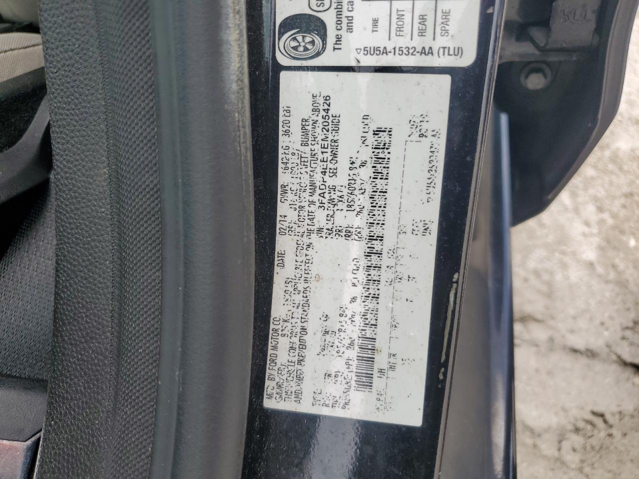 2014 Ford Fiesta Se VIN: 3FADP4EE1EM205426 Lot: 81310225