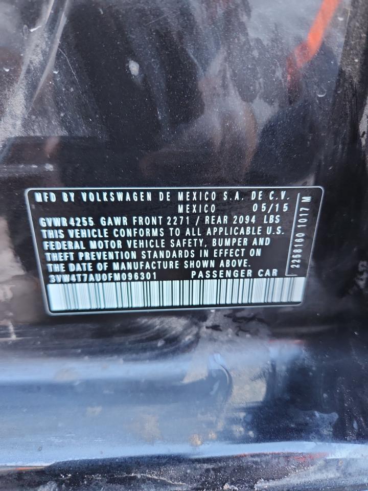 2015 Volkswagen Gti VIN: 3VW4T7AU0FM096301 Lot: 80870255