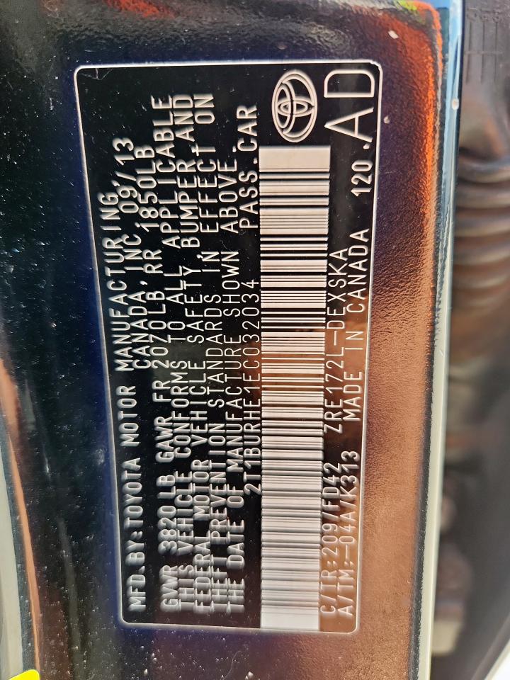 2014 Toyota Corolla L VIN: 2T1BURHE1EC032034 Lot: 80081595