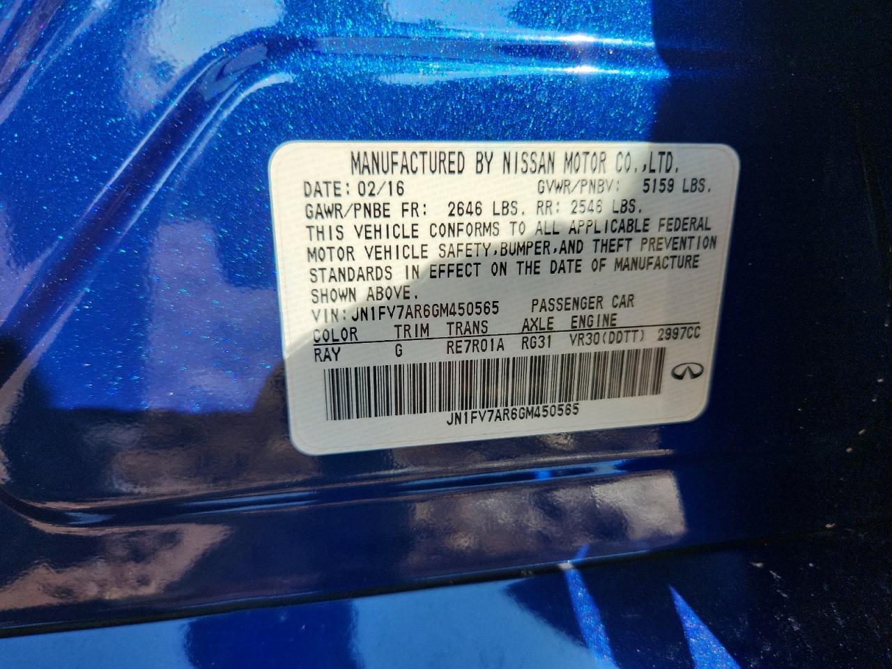 2016 Infiniti Q50 Red Sport 400 VIN: JN1FV7AR6GM450565 Lot: 81741675