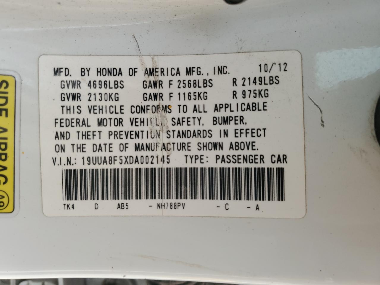 2013 Acura Tl Tech VIN: 19UUA8F5XDA002145 Lot: 81288755