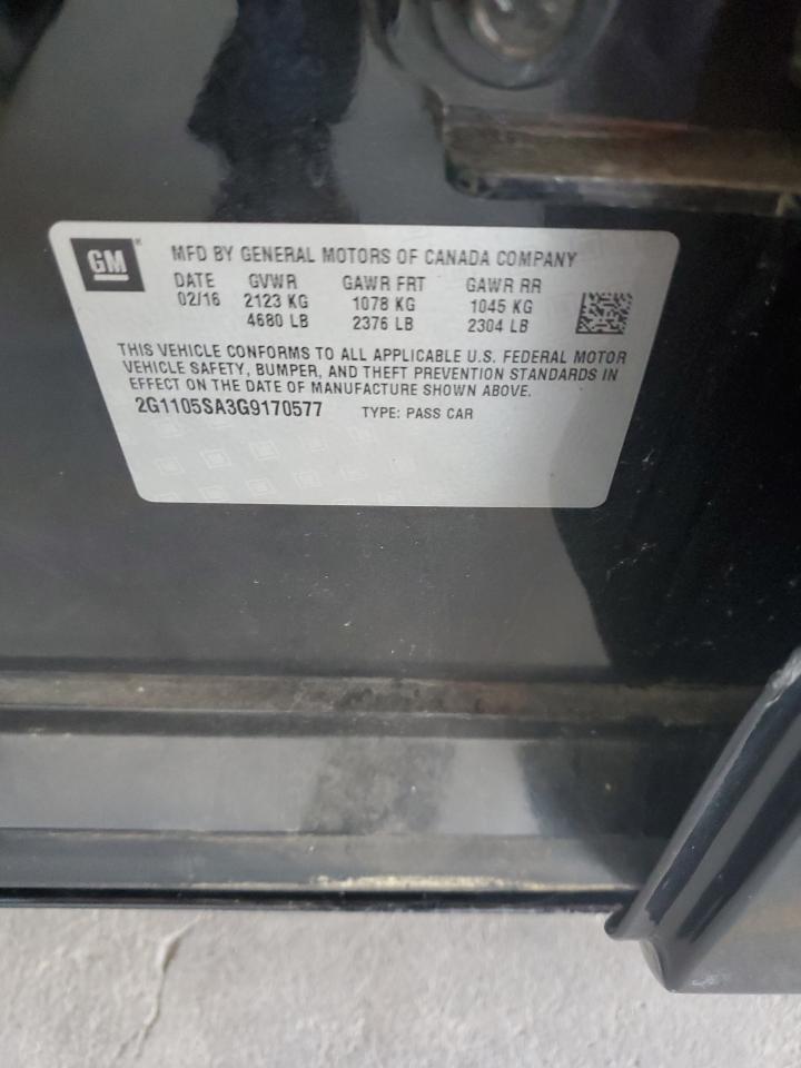 2016 Chevrolet Impala Lt VIN: 2G1105SA3G9170577 Lot: 71865315