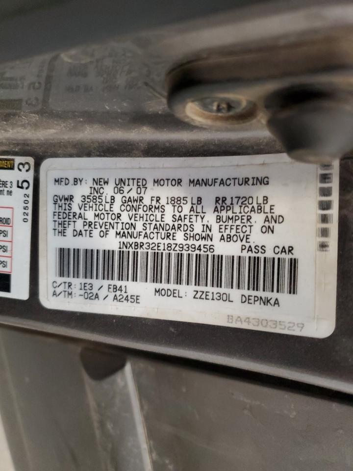 2008 Toyota Corolla Ce VIN: 1NXBR32E18Z939456 Lot: 80810115