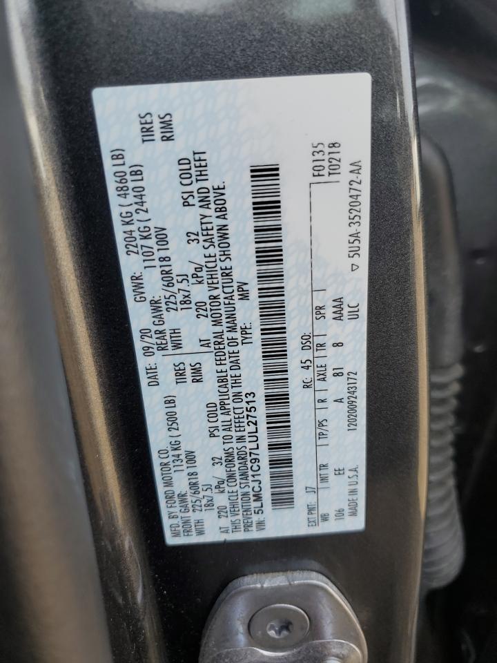 2020 Lincoln Corsair VIN: 5LMCJ1C97LUL27513 Lot: 71661565