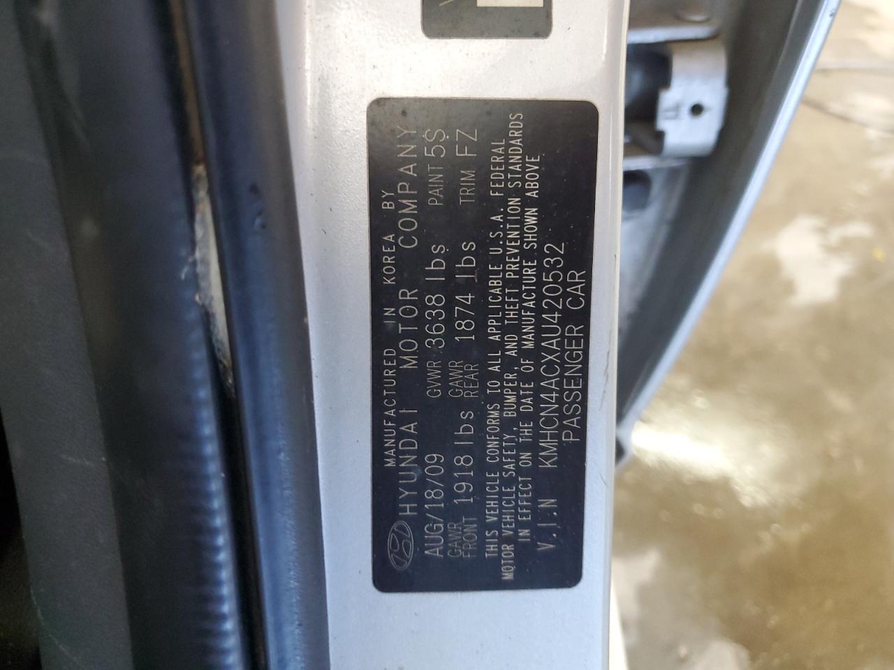 2010 Hyundai Accent Gls VIN: KMHCN4ACXAU420532 Lot: 84430095