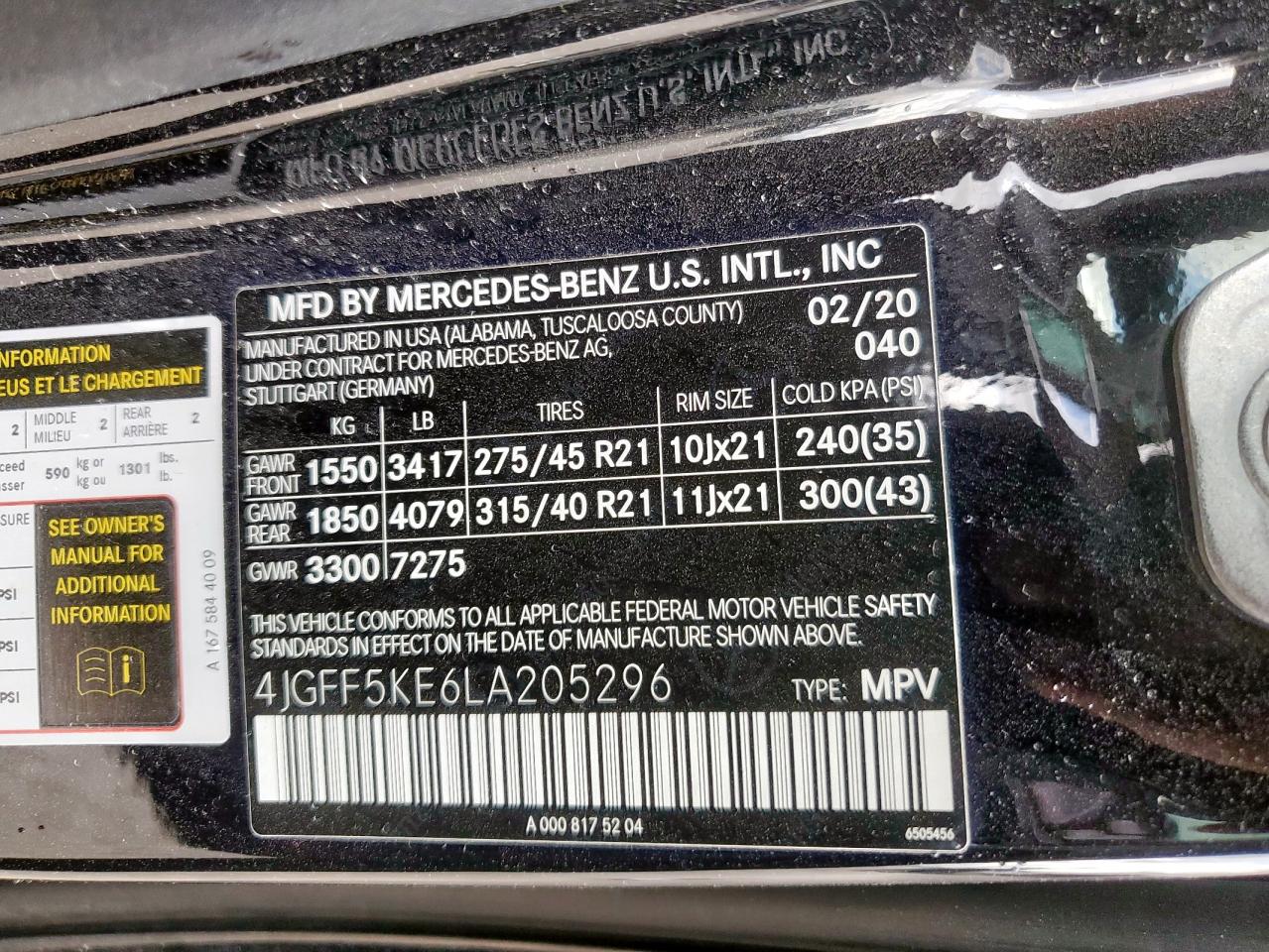 2020 Mercedes-Benz Gls 450 4Matic VIN: 4JGFF5KE6LA205296 Lot: 84466425