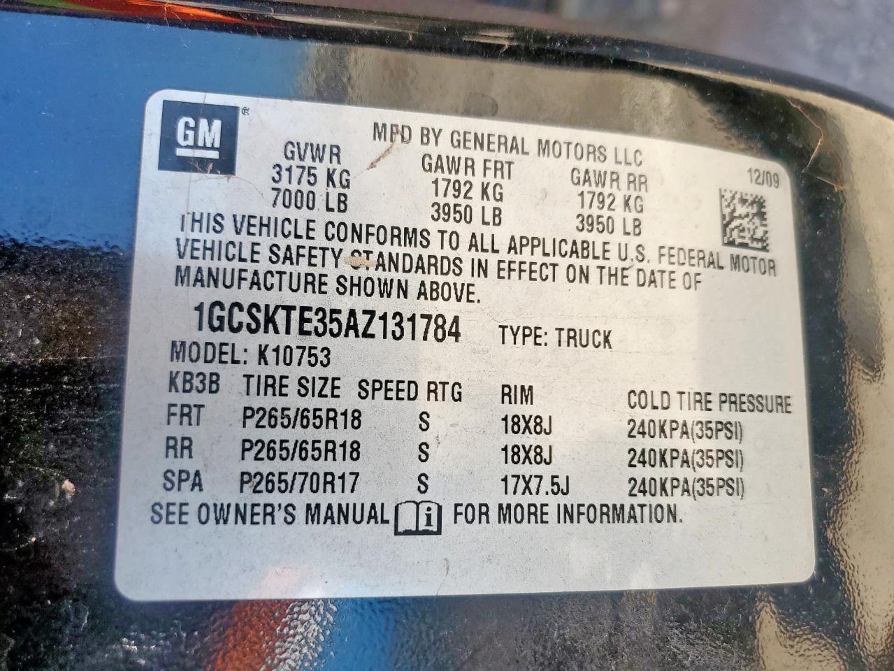 2010 Chevrolet Silverado K1500 Ltz VIN: 1GCSKTE35AZ131784 Lot: 71220895