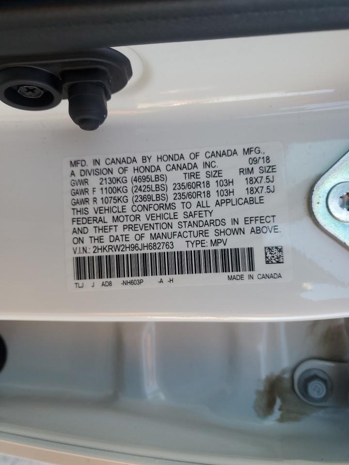 2018 Honda Cr-V Touring VIN: 2HKRW2H96JH682763 Lot: 70441595