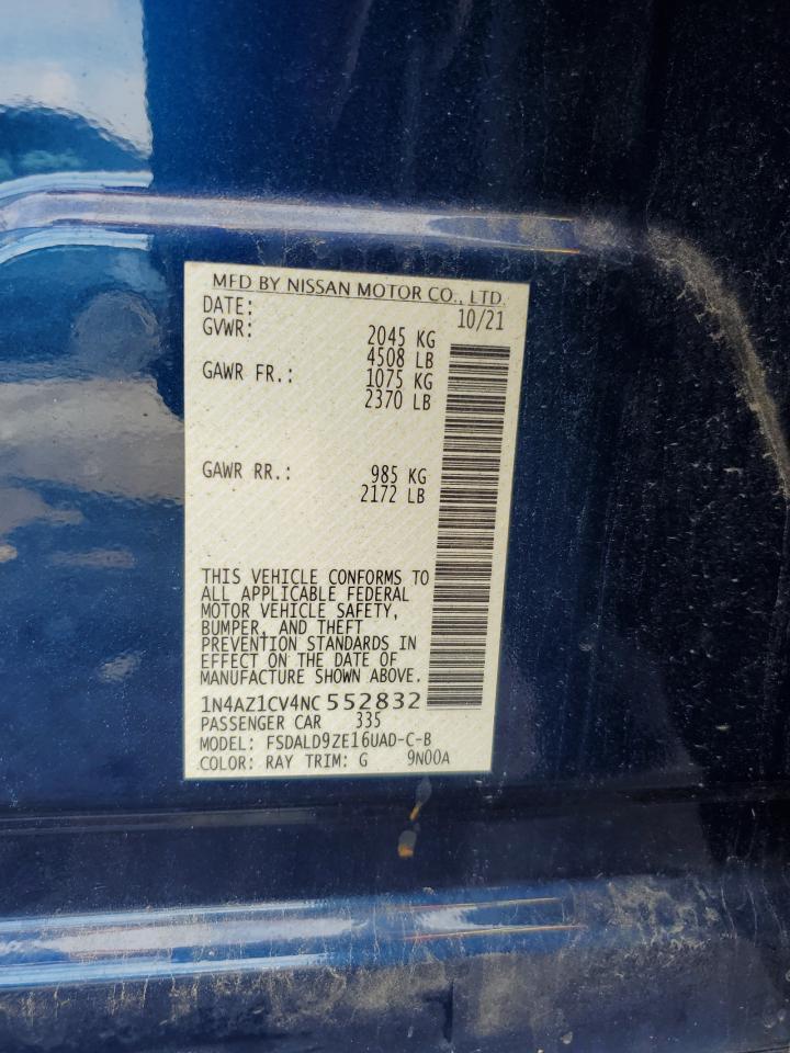 2022 Nissan Leaf Sv VIN: 1N4AZ1CV4NC552832 Lot: 81432595