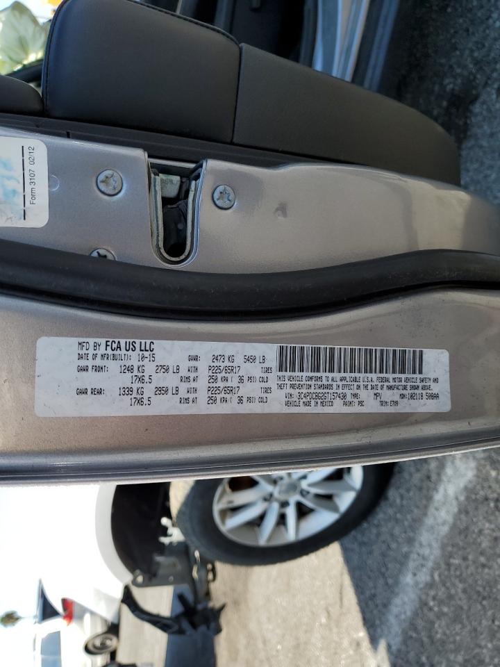 2016 Dodge Journey Sxt VIN: 3C4PDCBG2GT157430 Lot: 83856995