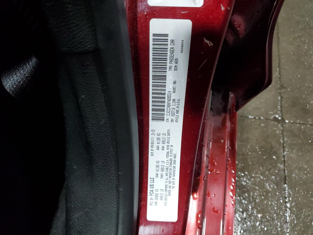 2015 Chrysler 200 Limited VIN: 1C3CCCABXFN695514 Lot: 82120785