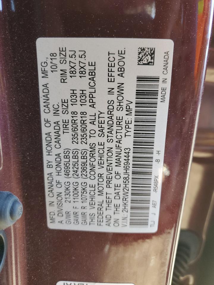 2018 Honda Cr-V Ex VIN: 2HKRW2H58JH694443 Lot: 81470915