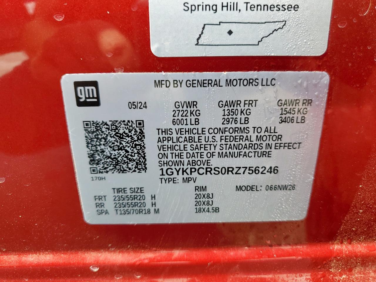 2024 Cadillac Xt6 Premium Luxury VIN: 1GYKPCRS0RZ756246 Lot: 81138155