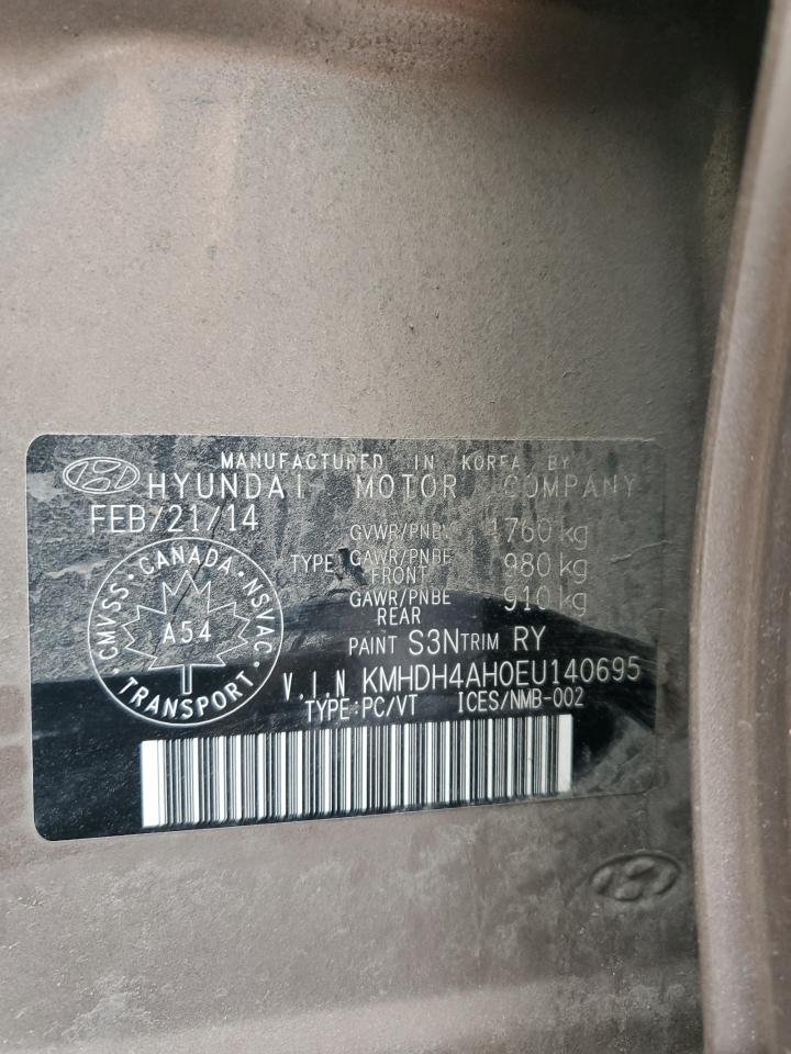 2014 Hyundai Elantra Se VIN: KMHDH4AH0EU140695 Lot: 83940925