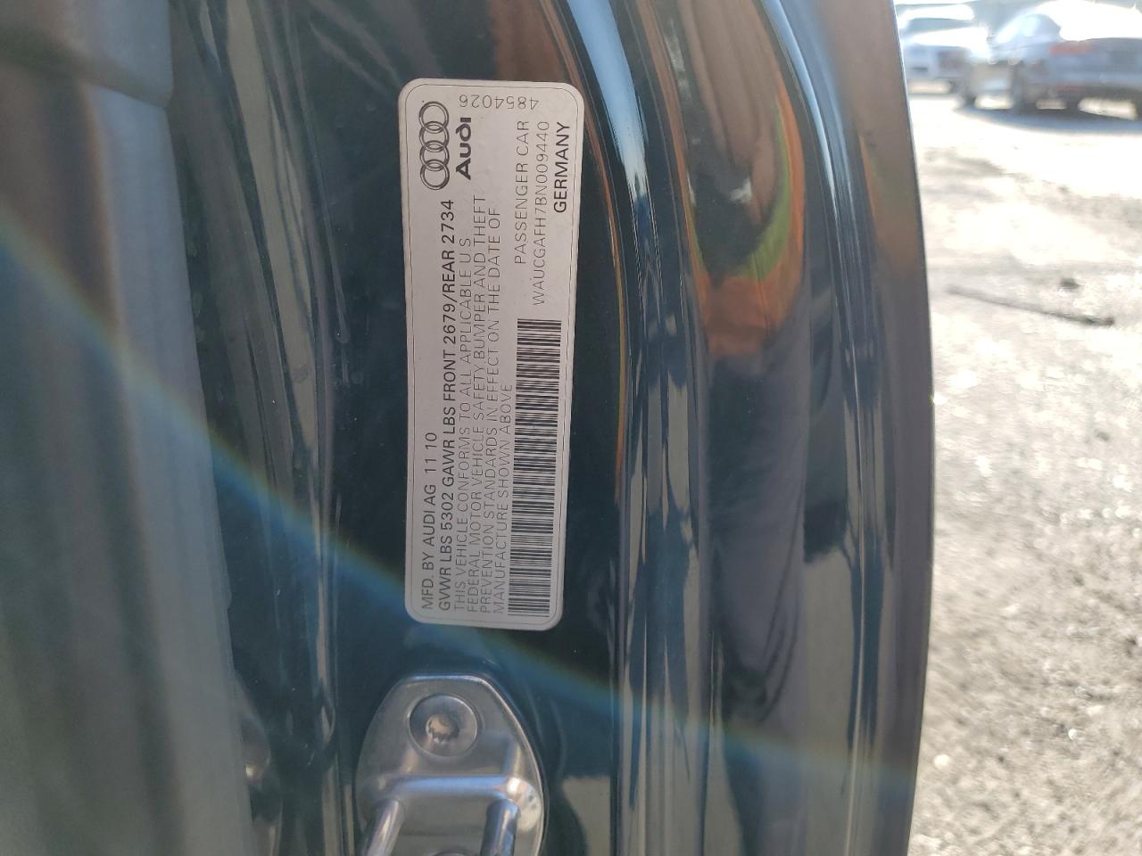 2011 Audi S5 Premium Plus VIN: WAUCGAFH7BN009440 Lot: 81059025