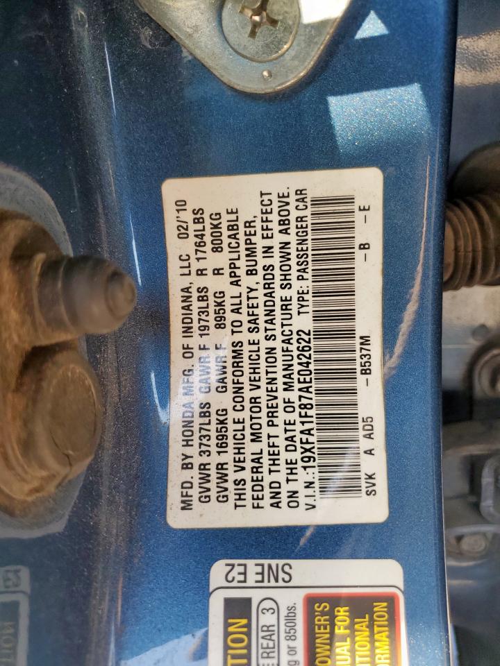 2010 Honda Civic Ex VIN: 19XFA1F87AE042622 Lot: 80472755
