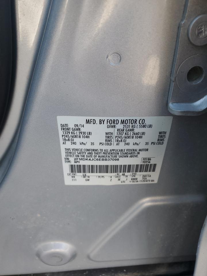 2014 Ford Edge Sel VIN: 2FMDK4JC6EBB37098 Lot: 80127845