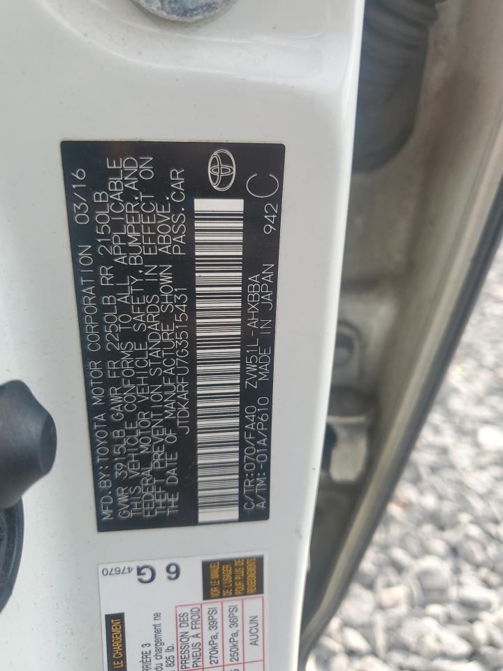 2016 Toyota Prius VIN: JTDKARFU7G3515431 Lot: 82129595