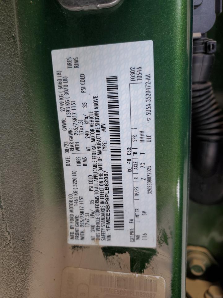 2023 Ford Bronco Base VIN: 1FMEE5BP9PLB82087 Lot: 81401365