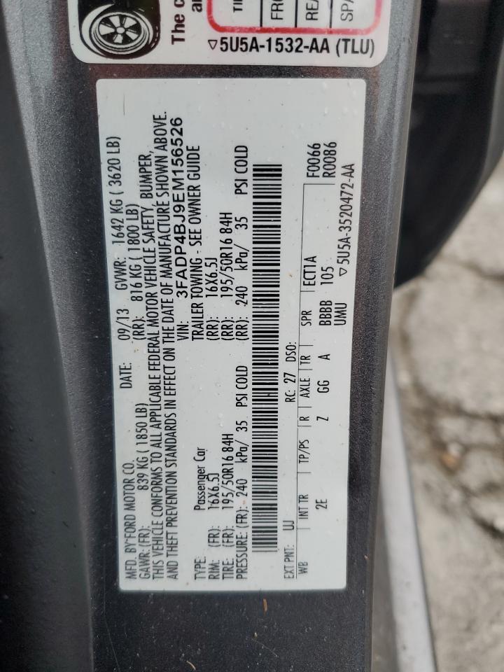 2014 Ford Fiesta Se VIN: 3FADP4BJ9EM156526 Lot: 81607665