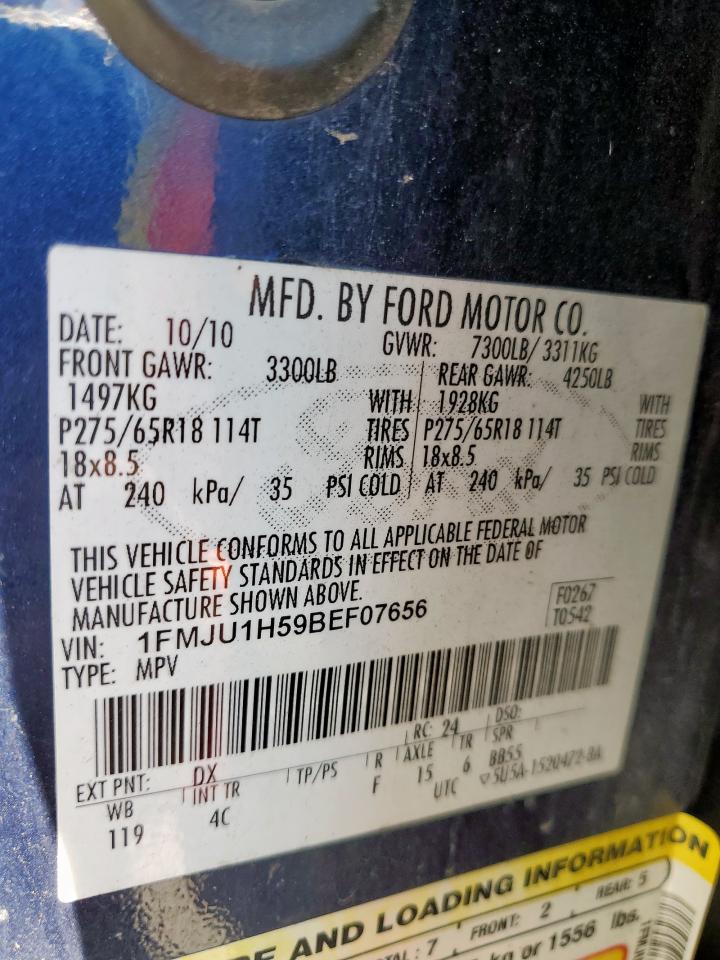 2011 Ford Expedition Xlt VIN: 1FMJU1H59BEF07656 Lot: 80199795