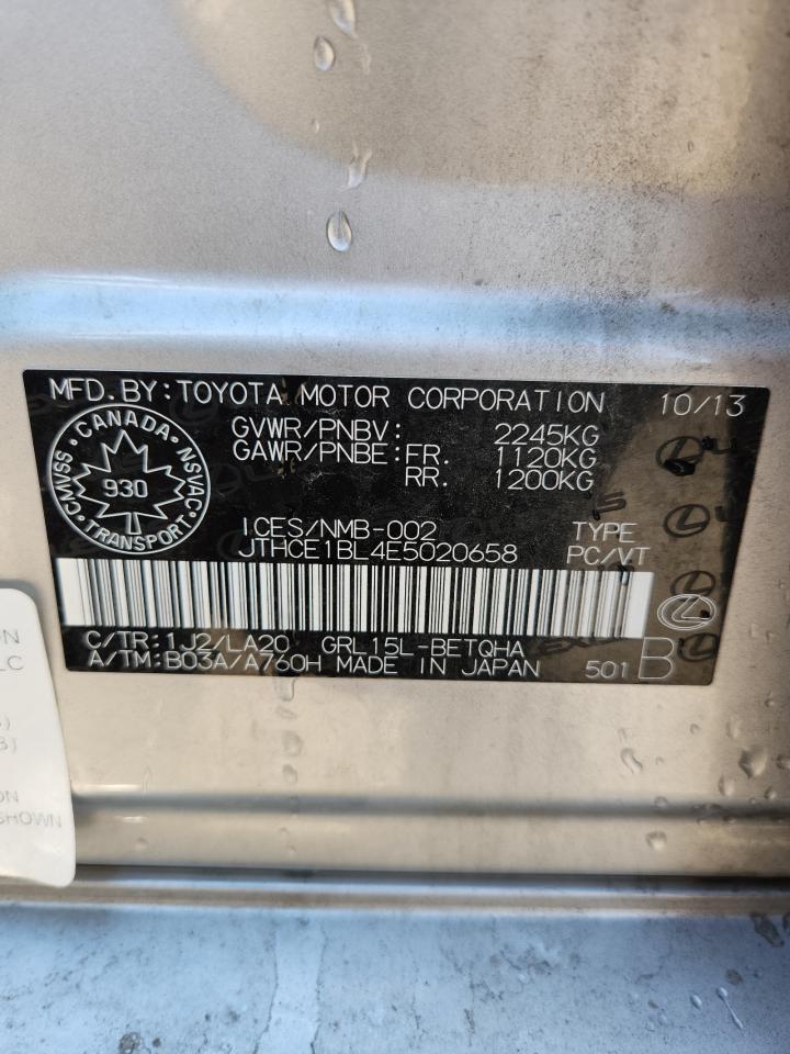 2014 Lexus Gs 350 VIN: JTHCE1BL4E5020658 Lot: 71010295