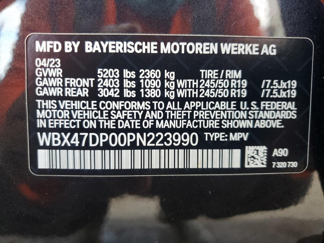 2023 BMW X3 Sdrive30I VIN: WBX47DP00PN223990 Lot: 80017145