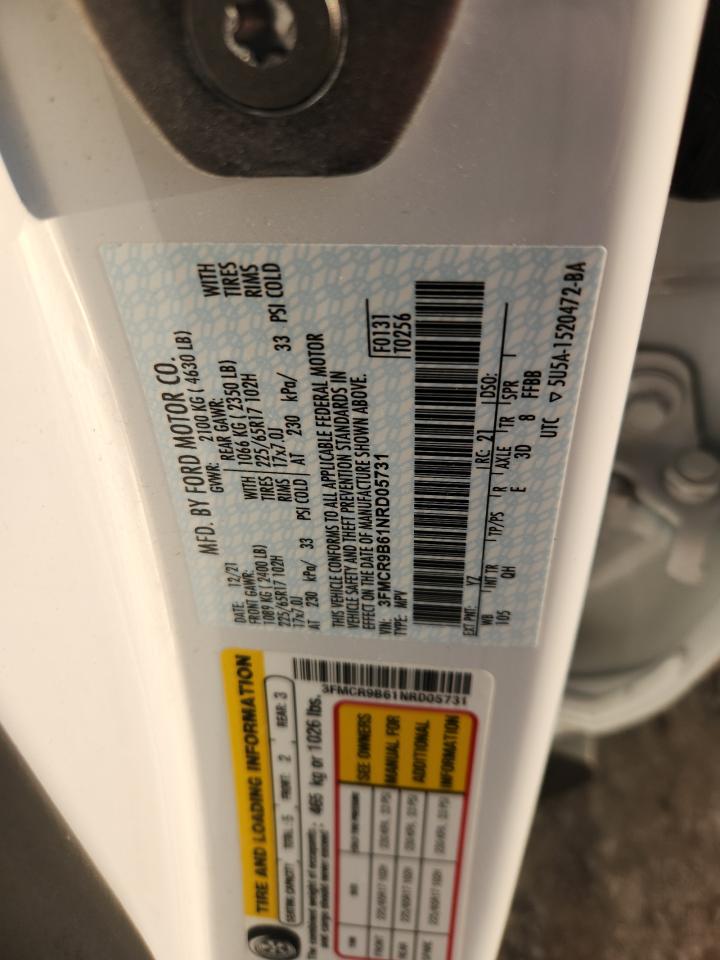 2022 Ford Bronco Sport Big Bend VIN: 3FMCR9B61NRD05731 Lot: 71679245