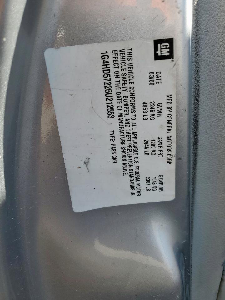 2006 Buick Lucerne Cxl VIN: 1G4HD57226U212553 Lot: 81475565