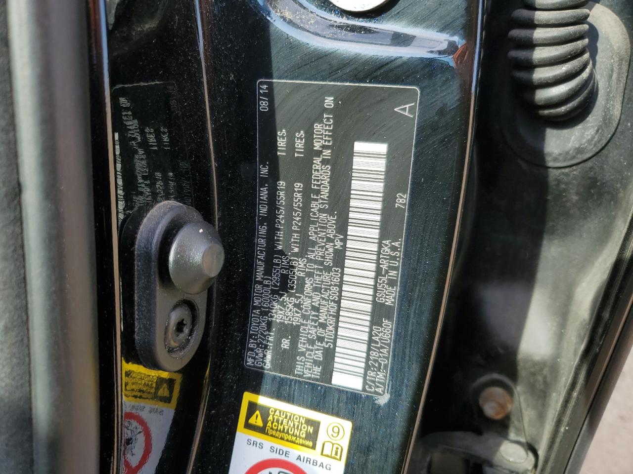 2015 Toyota Highlander Limited VIN: 5TDDKRFH0FS081603 Lot: 80293495