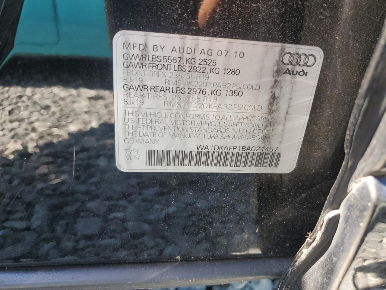 2011 Audi Q5 Premium Plus VIN: WA1DKAFP1BA021467 Lot: 72047605