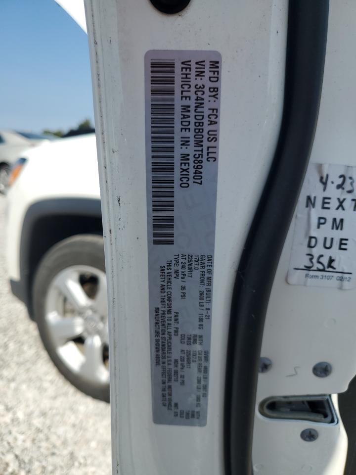 2021 Jeep Compass Latitude VIN: 3C4NJDBB0MT589407 Lot: 71501795