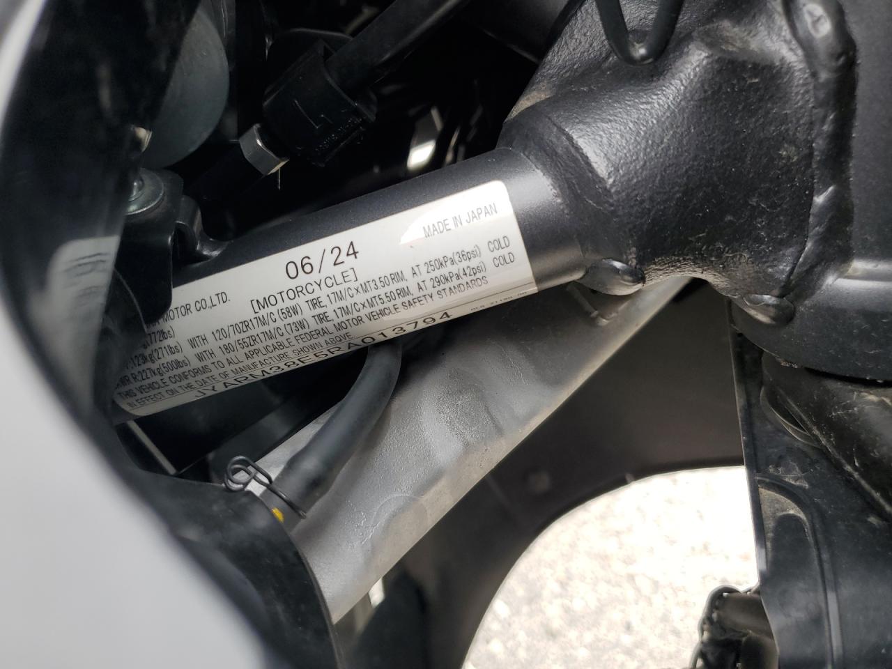 2024 Yamaha Yzfr7 VIN: JYARM38E5RA013794 Lot: 71249105