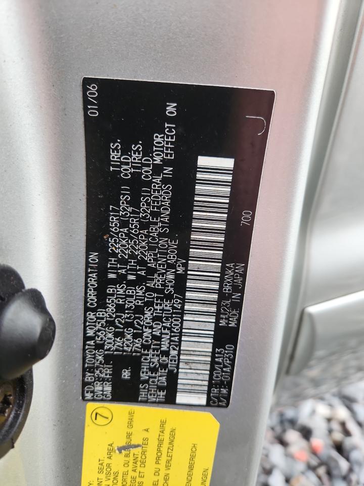 2006 Toyota Highlander Hybrid VIN: JTEDW21A160011497 Lot: 82042135