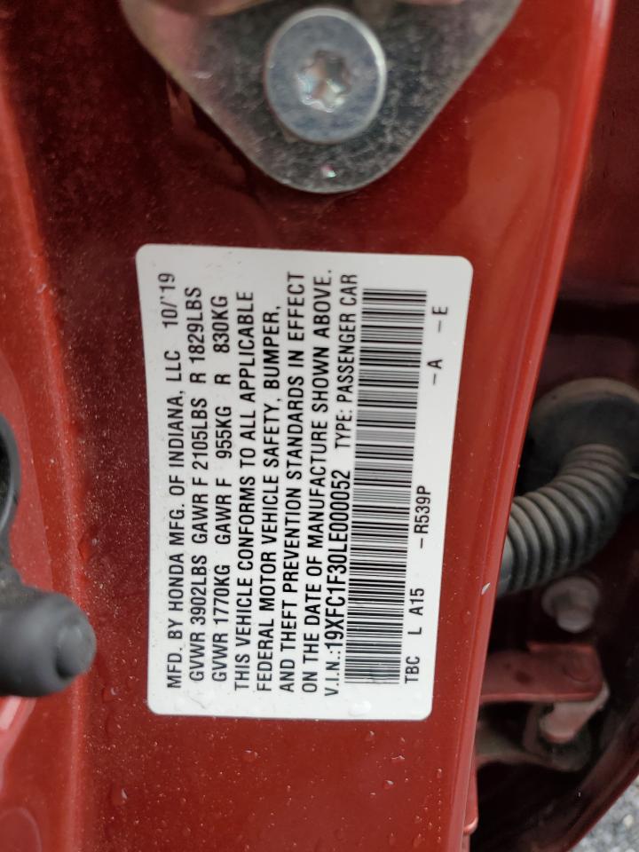 2020 Honda Civic Ex VIN: 19XFC1F30LE000052 Lot: 83839965