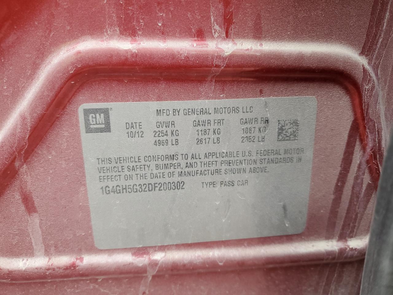 2013 Buick Lacrosse Premium VIN: 1G4GH5G32DF200302 Lot: 71753065