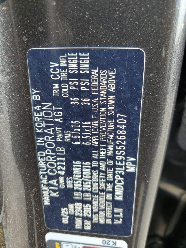 2025 Kia Niro Lx VIN: KNDCP3LE9S5268407 Lot: 80864595