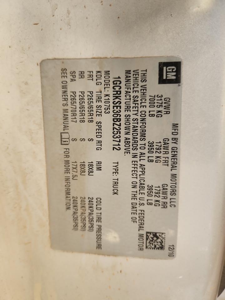 2011 Chevrolet Silverado K1500 Lt VIN: 1GCRKSE36BZ253712 Lot: 80316905