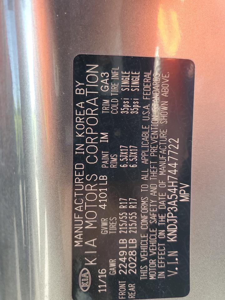 2017 Kia Soul + VIN: KNDJP3A54H7447722 Lot: 71807895