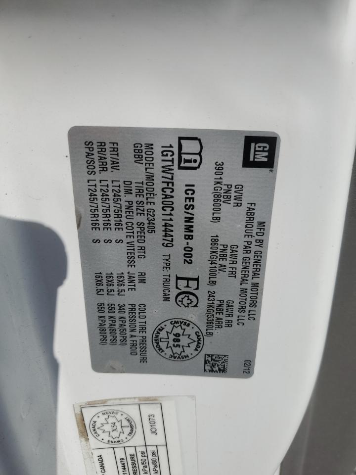 2012 GMC Savana G2500 VIN: 1GTW7FCA0C1144479 Lot: 71865745