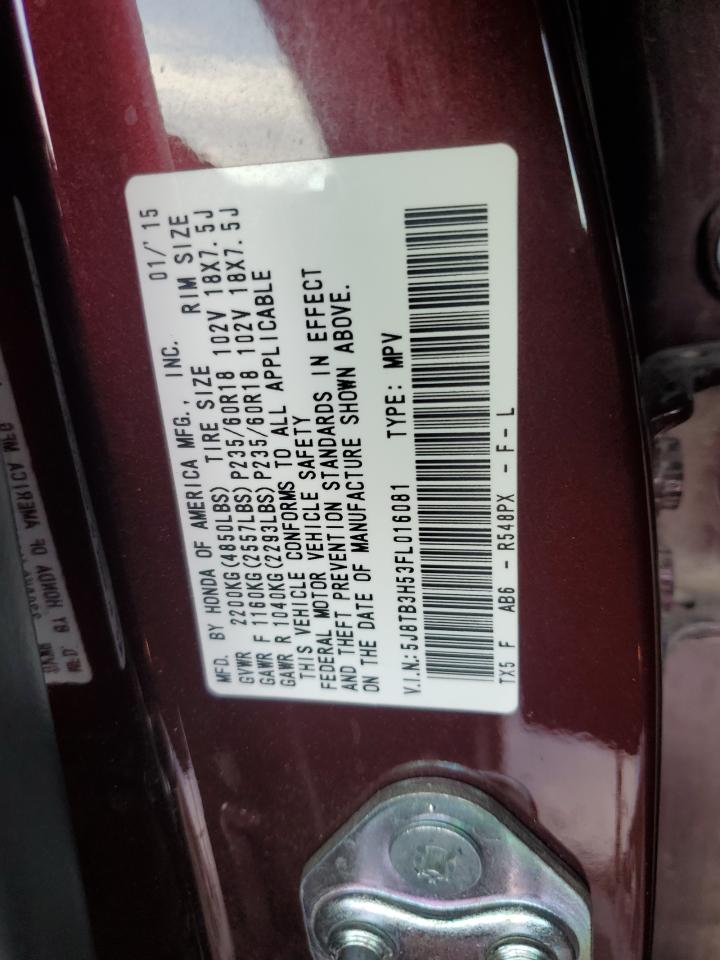 2015 Acura Rdx Technology VIN: 5J8TB3H53FL016081 Lot: 71704955